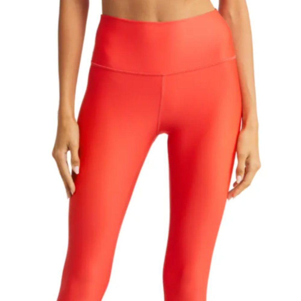 ALO Yoga High-Waist Leggings in Bright Coral Red